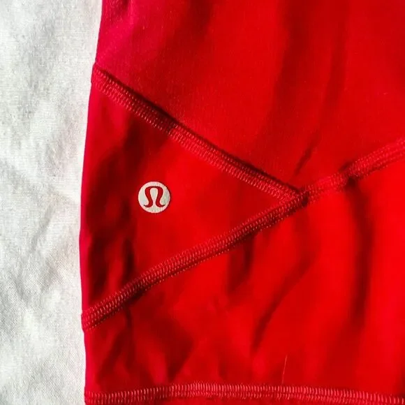 LULULEMON - RED FAST AND FREE CROP LEGGINGS - SIZE 6 - Picture 4 of 8